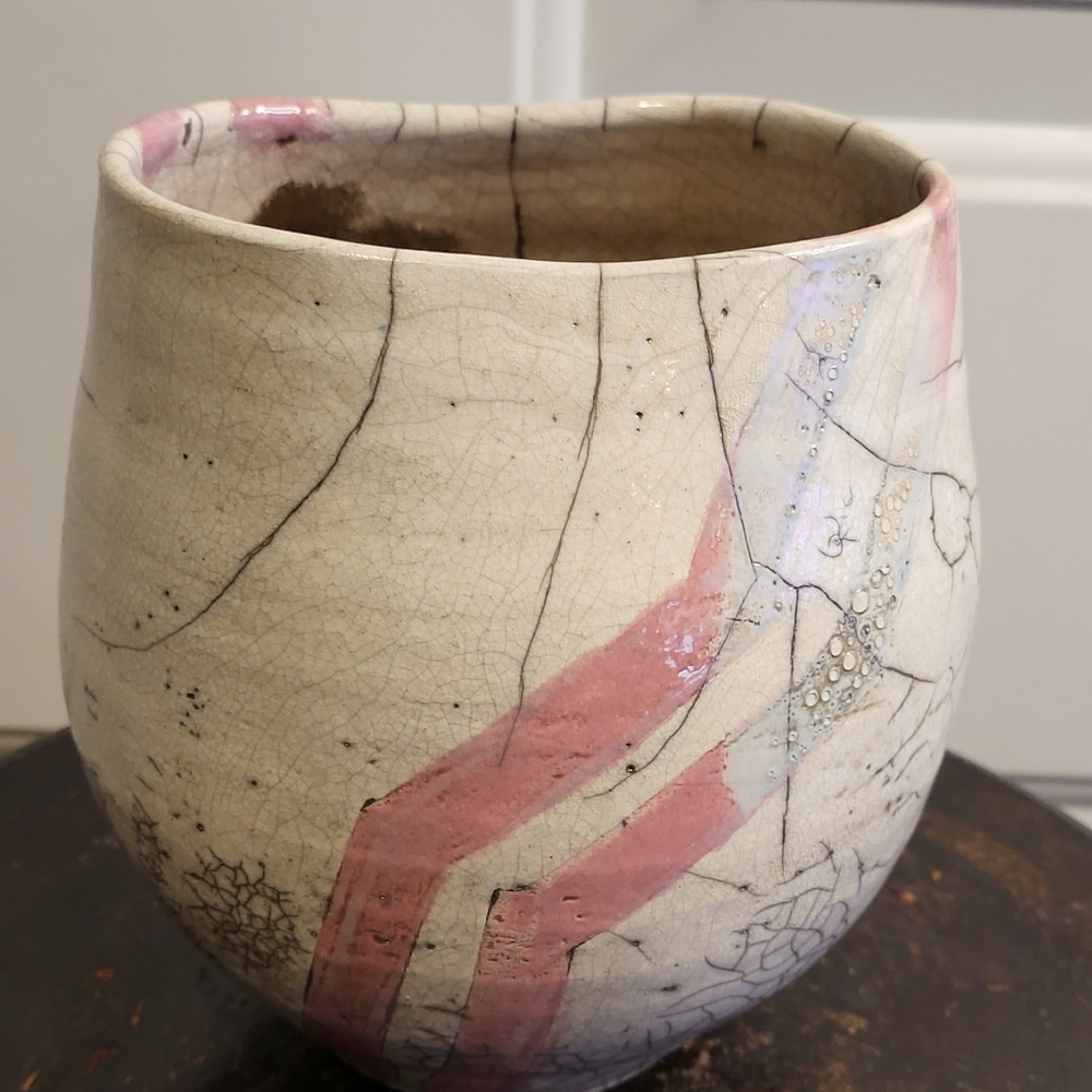 Original Raku pot Signed Coltrin "94